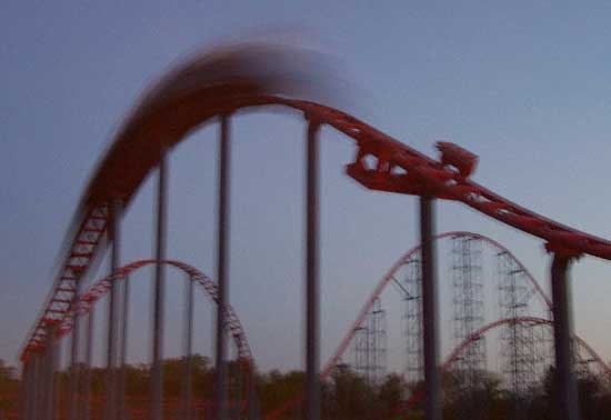 The Superman Ride Of Steel Rollercoaster At Six Flags America, Largo, MD