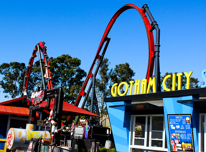 The Harley Quinn Crazy Coaster at Six Flags Discovery Kingdom, Vallejo, California