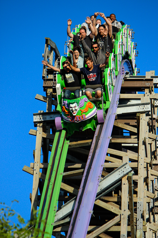 The Joker roller coaster at Six Flags Discovery Kingdom, Vallejo, California