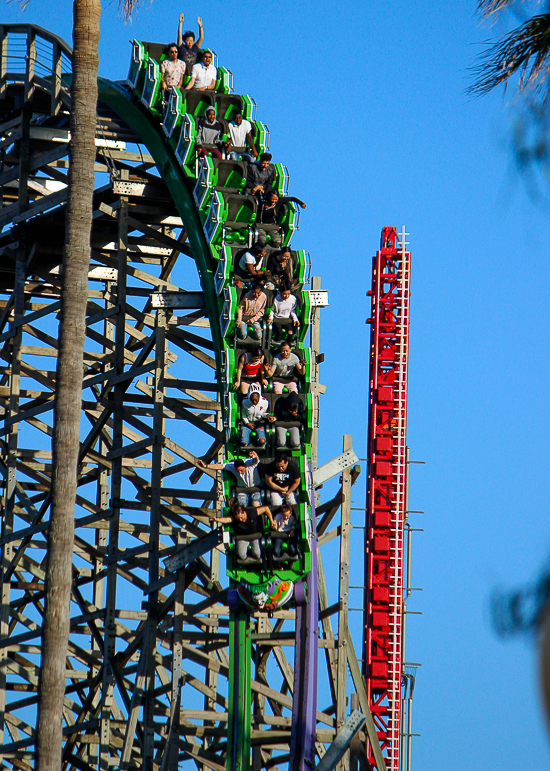 The Joker roller coaster at Six Flags Discovery Kingdom, Vallejo, California