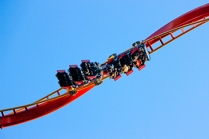 Superman The Ultimate Flight roller coaster at Six Flags Discovery Kingdom, Vallejo, California