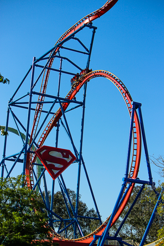 Superman The Ultimate Flight roller coaster at Six Flags Discovery Kingdom, Vallejo, California