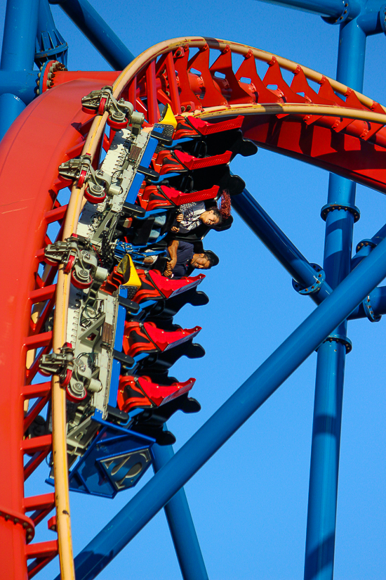 Superman The Ultimate Flight roller coaster at Six Flags Discovery Kingdom, Vallejo, California