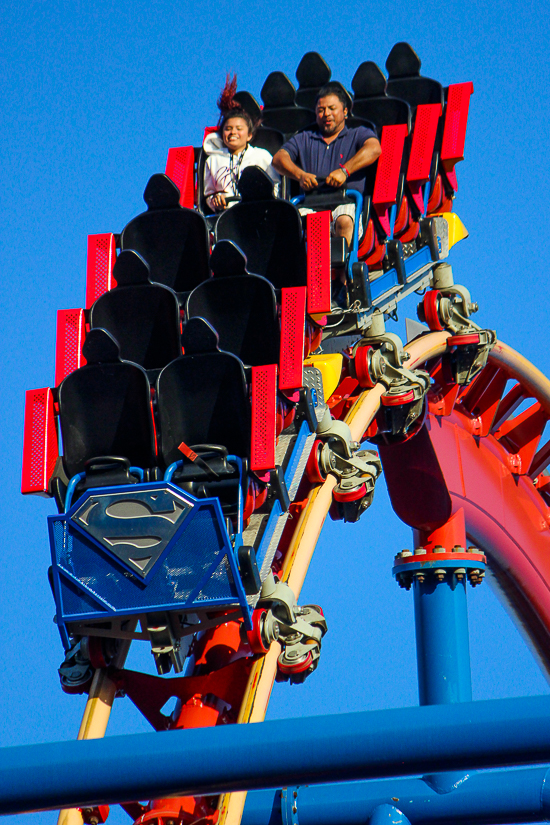 Superman The Ultimate Flight roller coaster at Six Flags Discovery Kingdom, Vallejo, California