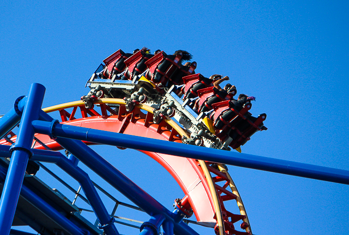 Superman The Ultimate Flight roller coaster at Six Flags Discovery Kingdom, Vallejo, California