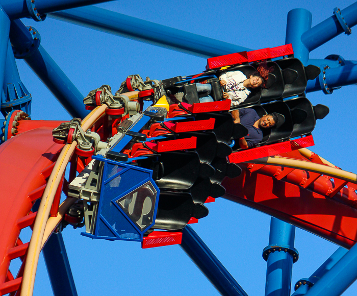 Superman The Ultimate Flight roller coaster at Six Flags Discovery Kingdom, Vallejo, California