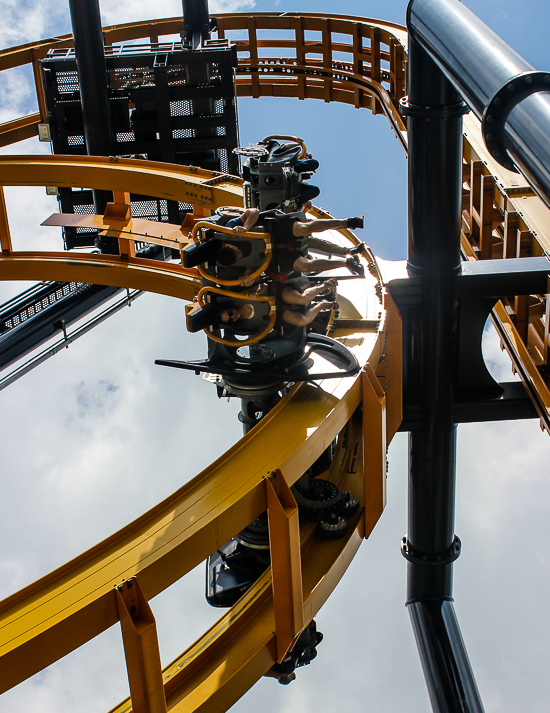 The Batman rollercoaster at Six Flags Fiesta Texas, San Antonio, Texas