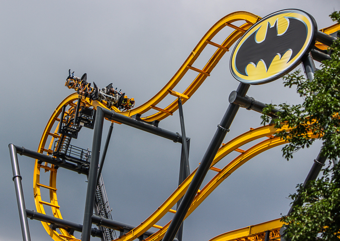 The Batman rollercoaster at Six Flags Fiesta Texas, San Antonio, Texas