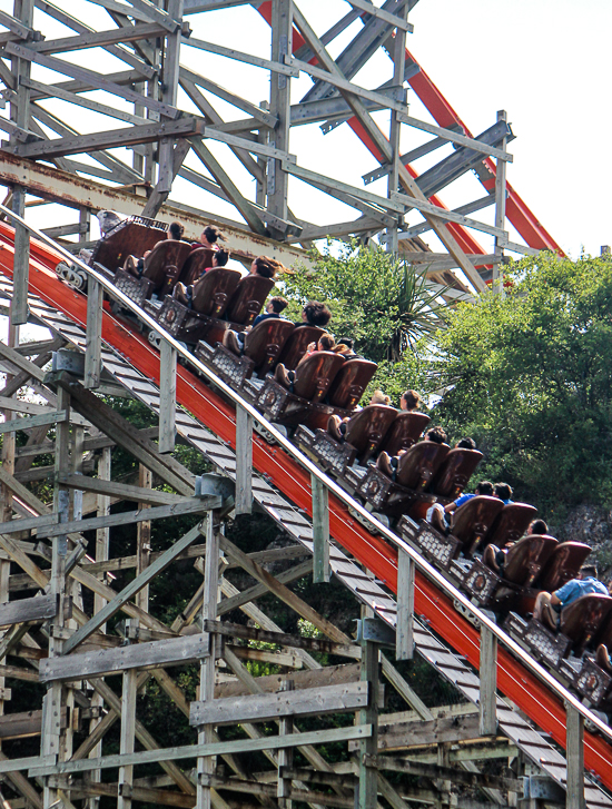 The Iron Rattler rollercoaster at Six Flags Fiesta Texas, San Antonio, Texas