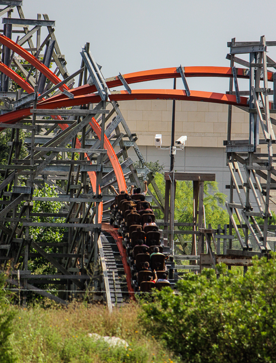 The Iron Rattler rollercoaster at Six Flags Fiesta Texas, San Antonio, Texas