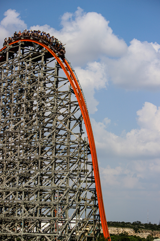 The Iron Rattler rollercoaster at Six Flags Fiesta Texas, San Antonio, Texas