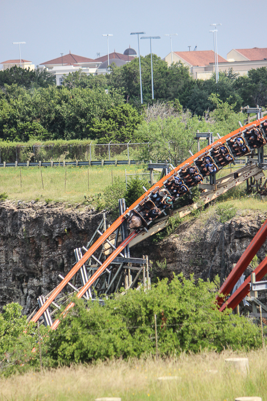 The Iron Rattler rollercoaster at Six Flags Fiesta Texas, San Antonio, Texas