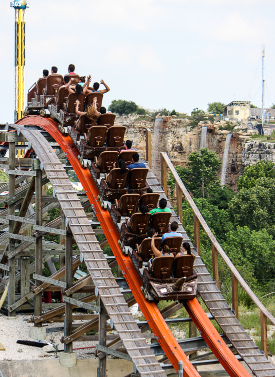 The Iron Rattler rollercoaster at Six Flags Fiesta Texas, San Antonio, Texas