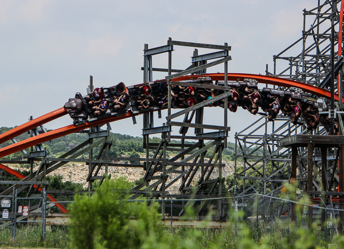 The Iron Rattler rollercoaster at Six Flags Fiesta Texas, San Antonio, Texas