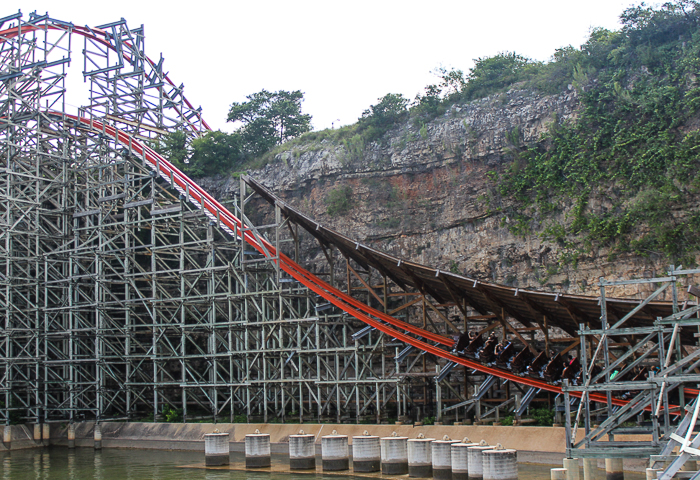 The Iron Rattler rollercoaster at Six Flags Fiesta Texas, San Antonio, Texas