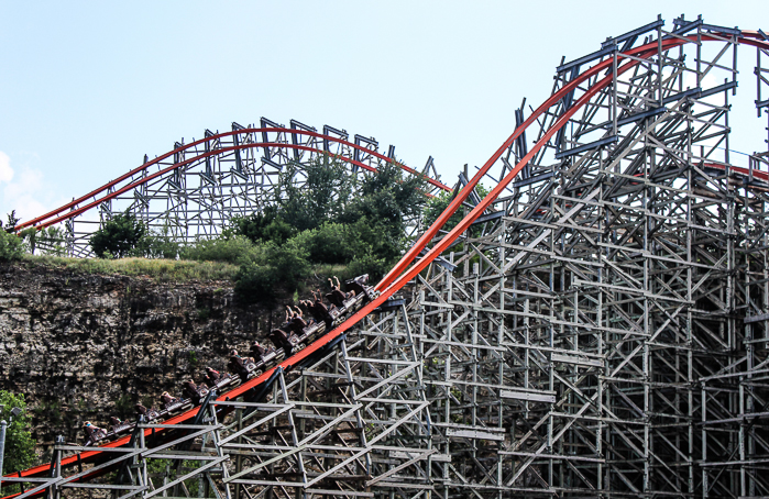 The Iron Rattler rollercoaster at Six Flags Fiesta Texas, San Antonio, Texas