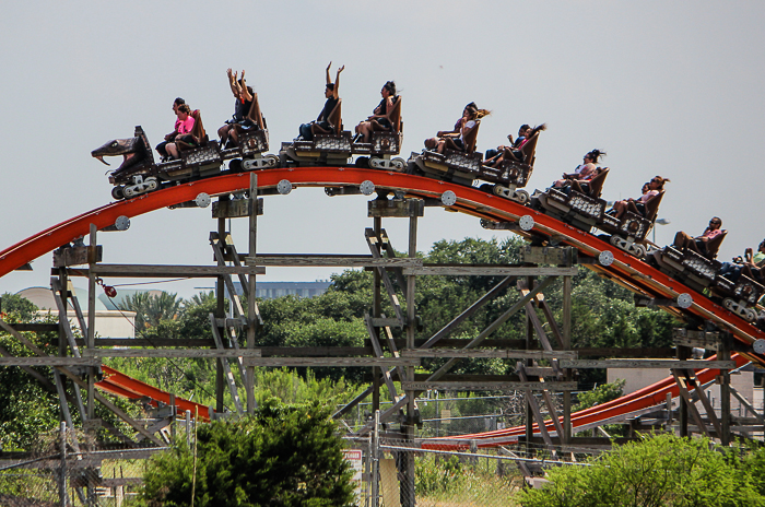 The Iron Rattler rollercoaster at Six Flags Fiesta Texas, San Antonio, Texas