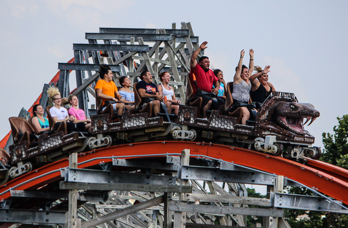 The Iron Rattler rollercoaster at Six Flags Fiesta Texas, San Antonio, Texas