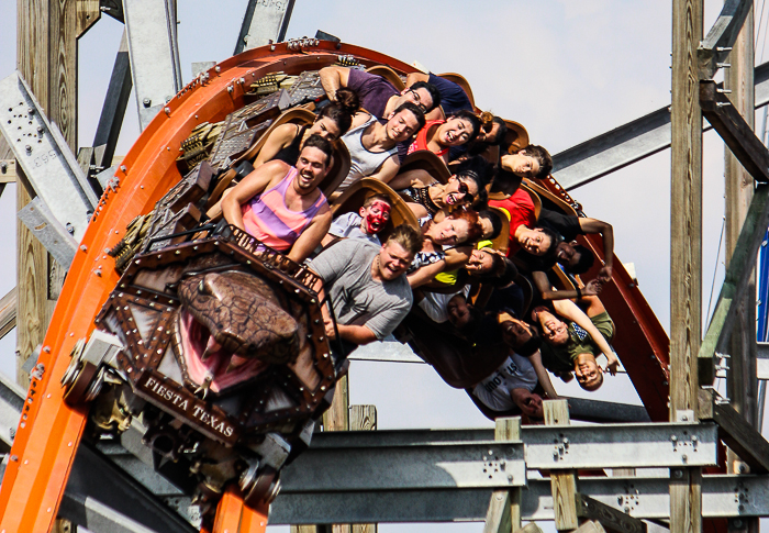 The Iron Rattler rollercoaster at Six Flags Fiesta Texas, San Antonio, Texas