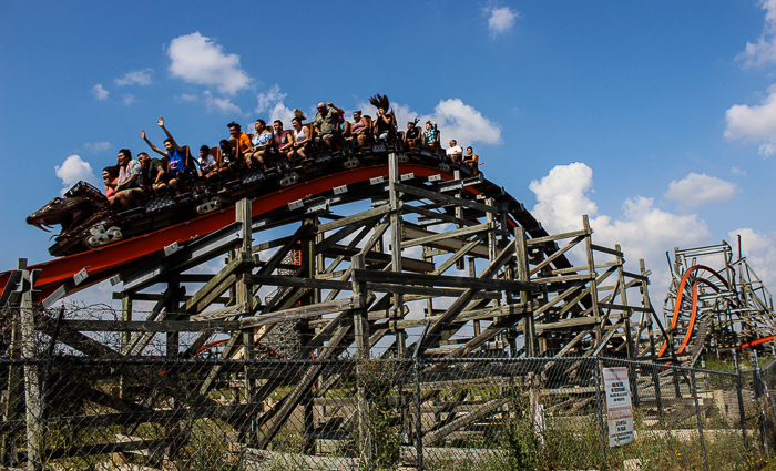 The Iron Rattler rollercoaster at Six Flags Fiesta Texas, San Antonio, Texas