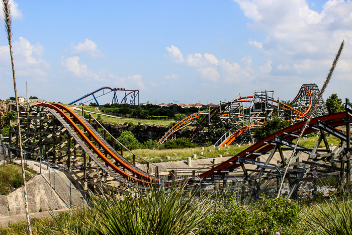 The Iron Rattler rollercoaster at Six Flags Fiesta Texas, San Antonio, Texas