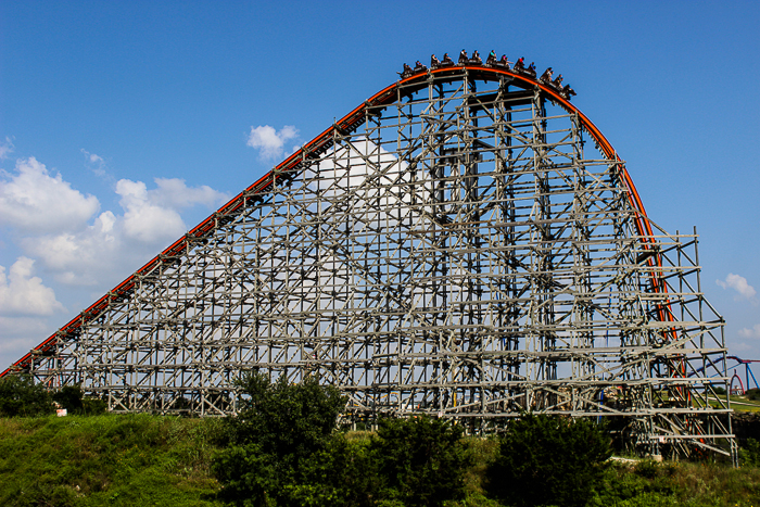 The Iron Rattler rollercoaster at Six Flags Fiesta Texas, San Antonio, Texas