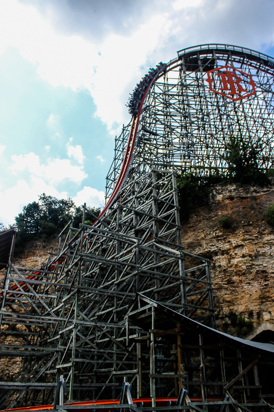 The Iron Rattler rollercoaster at Six Flags Fiesta Texas, San Antonio, Texas