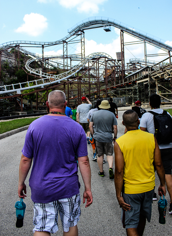 The Iron Rattler rollercoaster at Six Flags Fiesta Texas, San Antonio, Texas