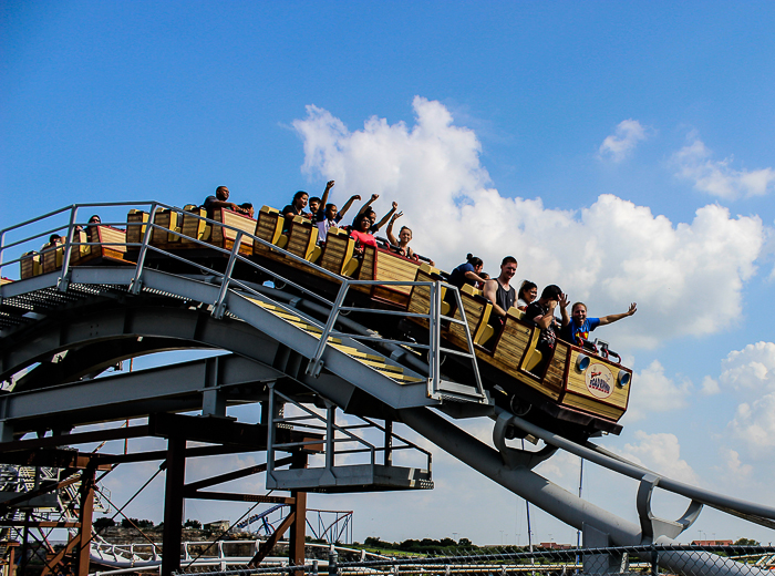 The Iron Rattler rollercoaster at Six Flags Fiesta Texas, San Antonio, Texas