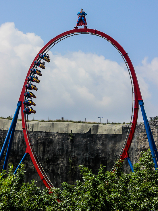 The Batman rollercoaster at Six Flags Fiesta Texas, San Antonio, Texas