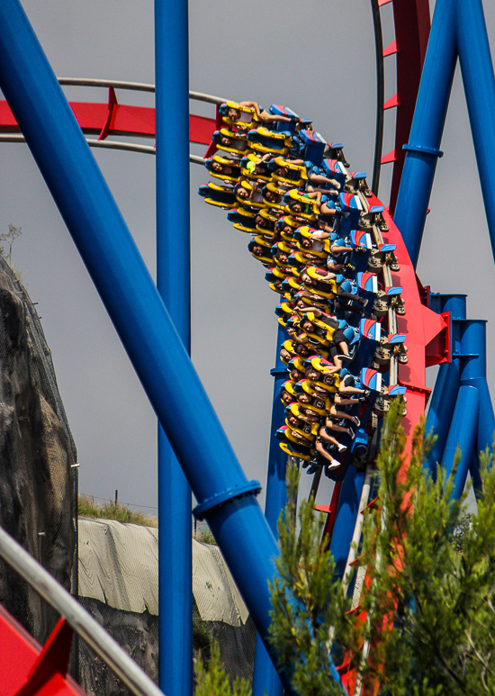 The Batman rollercoaster at Six Flags Fiesta Texas, San Antonio, Texas