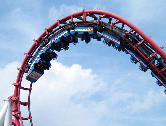 The Great American Scream Machine rollercoaster at Six Flags Great Adventure, Jackson, New Jersey