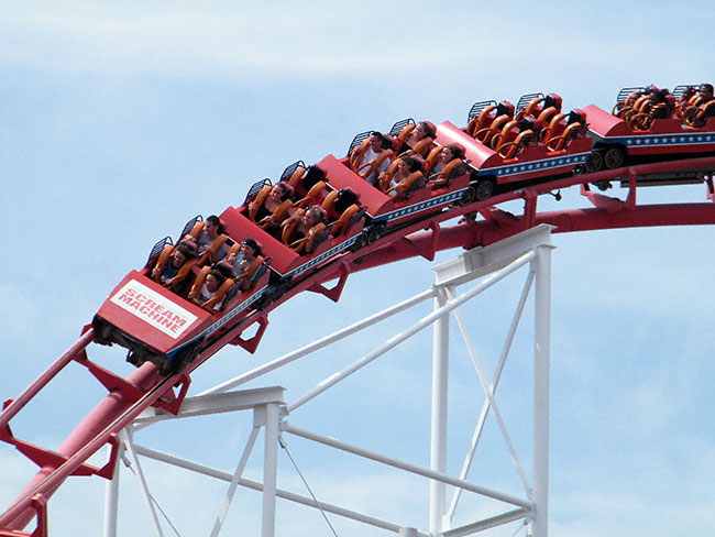 The Great American Scream Machine rollercoaster at Six Flags Great Adventure, Jackson, New Jersey