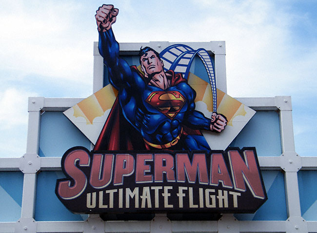 The Superman Ultimate Flight rollercoaster at Six Flags Great Adventure, Jackson, New Jersey