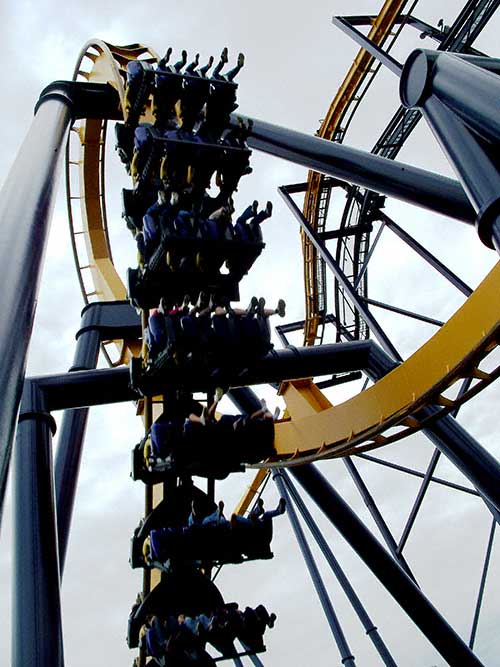 The Batman Rollercoaster at Six Flags Great America, Gurnee, Illinois