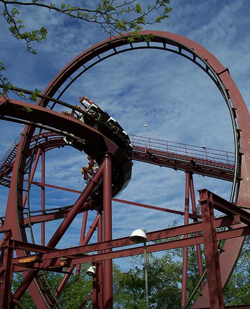 The Iron Wolf Rollercoaster at Six Flags Great America, Gurnee, Illinois