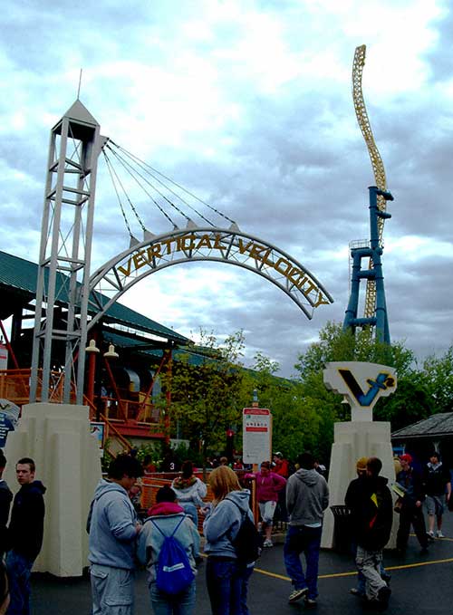 The Vertical Velocity Rolelrcoaster at Six Flags Great America, Gurnee, Illinois