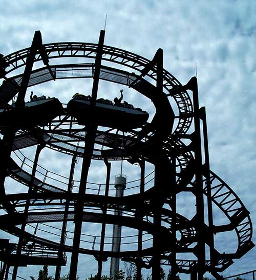 The Whizzer Rollercoaster at Six Flags Great America, Gurnee, Illinois