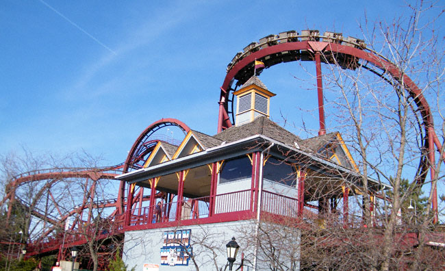 The Iron Wolf Roller Coaster at Six Flags Great America, Gurnee, Illinois