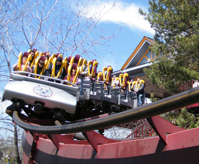 The Iron Wolf Roller Coaster at Six Flags Great America, Gurnee, Illinois