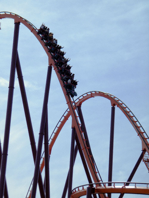 The Raging Bull Roller Coaster at Six Flags Great America, Gurnee, Illinois