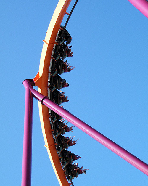 The Superman Ultimate Flight Rollercoaster At Six Flags Great America, Gurnee, Illinois