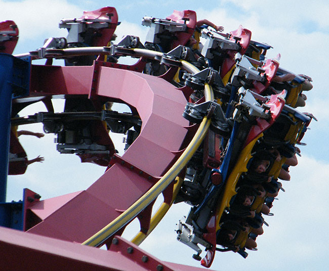 The Superman Ultimate Flight Rollercoaster At Six Flags Great America, Gurnee, Illinois