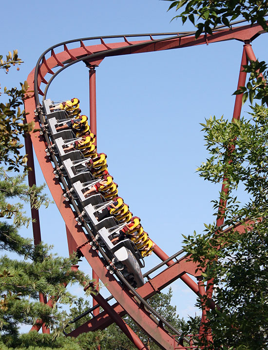 The Iron Wolf Roller Coaster at Six Flags Great America, Gurnee, Illinois