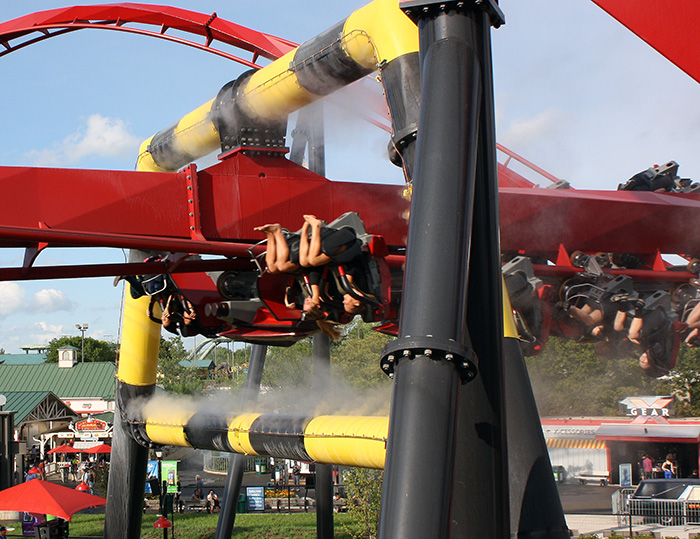 The X-Flight roller coaster at Six Flags Great America, Gurnee, Illinois