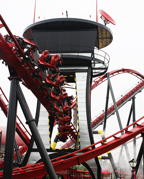 The X-Flight roller coaster at Six Flags Great America, Gurnee, Illinois