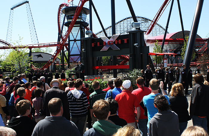 Media Day For The New For 2012 X-Flight Rollercoaster at Six Flags Great America in Gurnee, Illinois