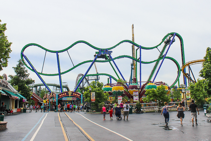 The Joker 4D Free Fly Coaster at Six Flags Great America, Gurnee, Illinois