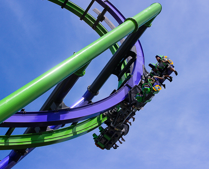 The Joker 4D Free Fly Coaster at Six Flags Great America, Gurnee, Illinois