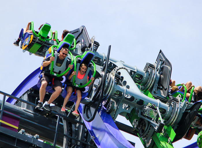 The Joker 4D Free Fly Coaster at Six Flags Great America, Gurnee, Illinois